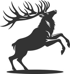 Elk black vector silhouette