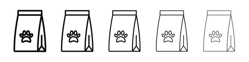 Dog food icon logo in stroke lines collection
