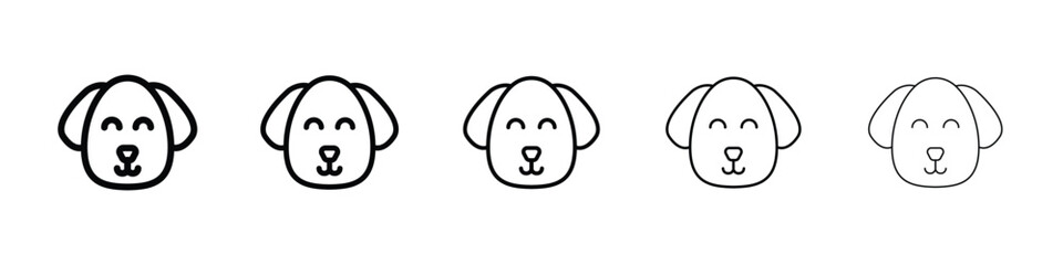 Dog icon logo in stroke lines collection