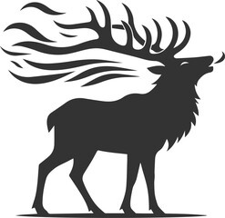 Elk black vector silhouette