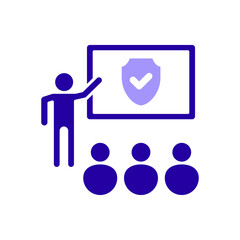 Icon a safety training, isolated against a clean background.