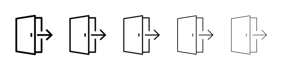 Exit icon logo in stroke lines collection