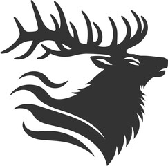 Elk black vector silhouette