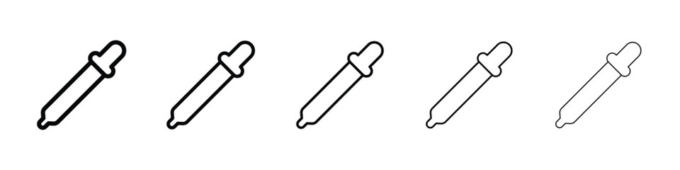 Eye dropper icon logo in stroke lines collection