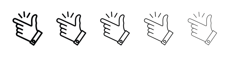 Finger snapping icon logo in stroke lines collection