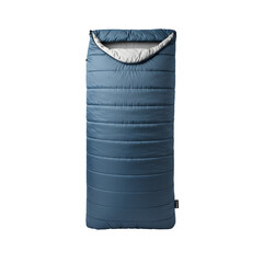 Blue sleeping bag with insulated design for outdoor camping  