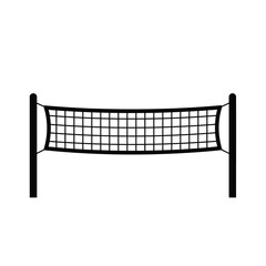 Black Silhouette Beach Volleyball Net Icon vector