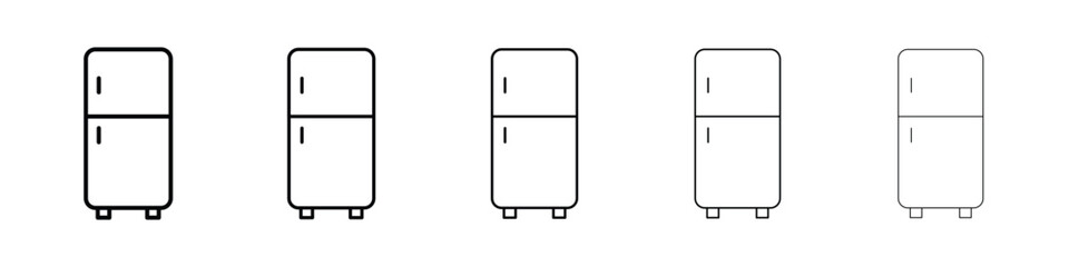 Fridge icon logo in stroke lines collection