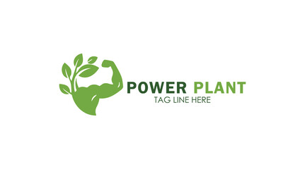 Power Plant Nutrition & Fitness logo with a strong bicep arm emerging from green leaves, symbolizing natural strength
