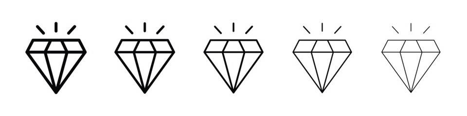 Gem icon logo in stroke lines collection