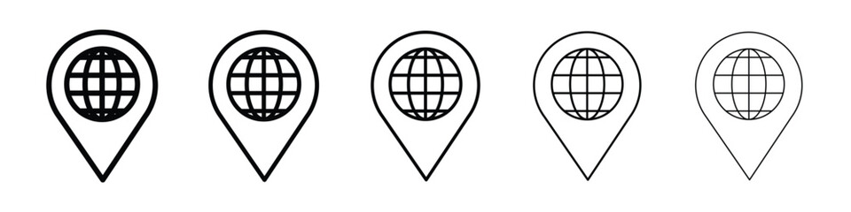 Global forum icon logo in stroke lines collection