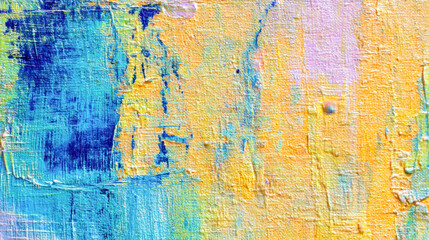 Obraz premium Vibrant abstract monochrome yellow oil painting showcasing rich texture and unique brush strokes