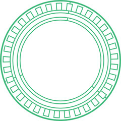 Abstract Green Geometric Circular Pattern Design