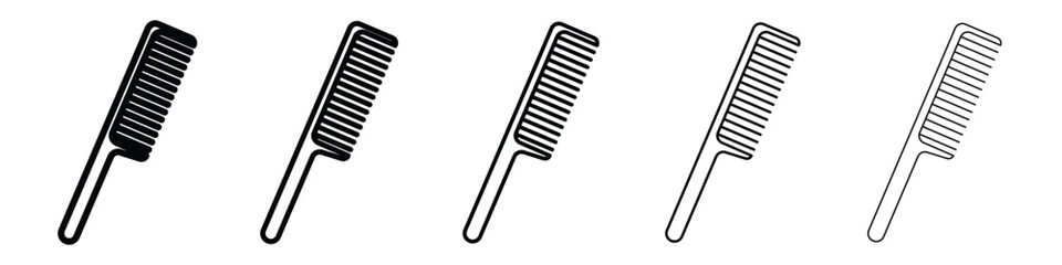 Hair brush icon logo in stroke lines collection