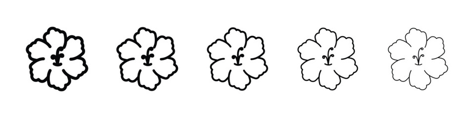 Hawaiian flower icon logo in stroke lines collection