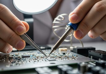 Assembling an Electronic Circuit Board with Precision Tools a Concept for Technology Repair and Engineering