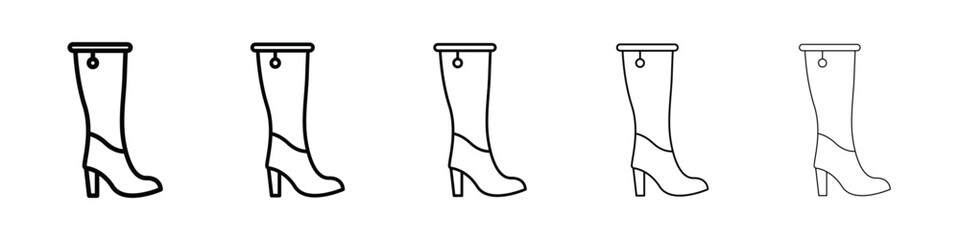 Heeled Boot icon logo in stroke lines collection