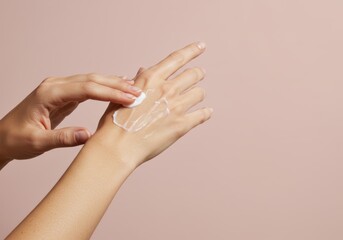 Applying Hand Cream for Moisturizing and Skin Care a Concept for Beauty Cosmetics and Self-Care
