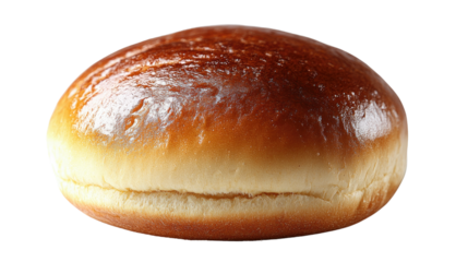 Freshly baked whole wheat bread loaf isolated on a white background.