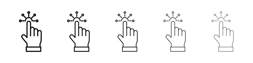 Interactive icon logo in stroke lines collection