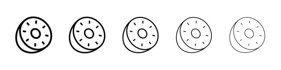 Kiwi icon logo in stroke lines collection