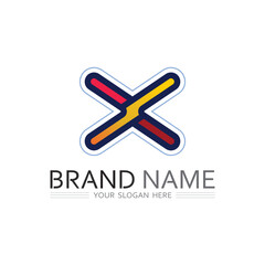 Unique X Shape Logo Design with Abstract Vector and Bold Typography