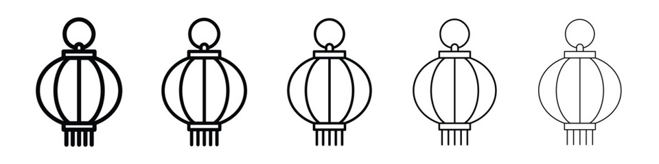 Lantern icon logo in stroke lines collection