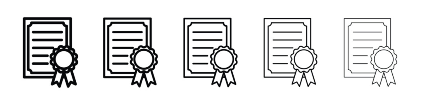 License icon logo in stroke lines collection
