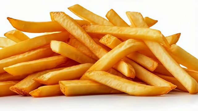 French fries isolate on a white background. Selective focus. Food.