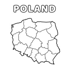 Map of Poland icon with name on white and transperant both 