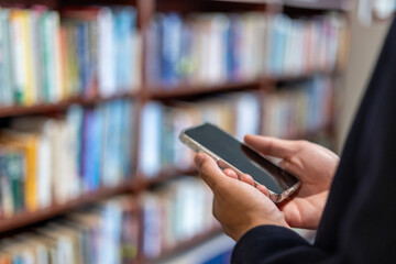 Social media and digital online concept, man using smart phone. The concept of living on vacation and playing social media. Social Distancing ,Working From Home