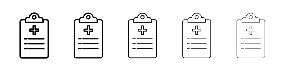 Fototapeta premium Medical report icon logo in stroke lines collection