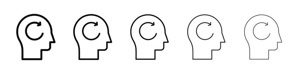 Memory recall icon logo in stroke lines collection