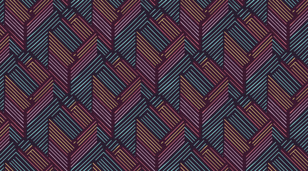  Retro Style 3D Geometric Herringbone Weave Pattern