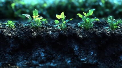Seedlings Emerging from Soil