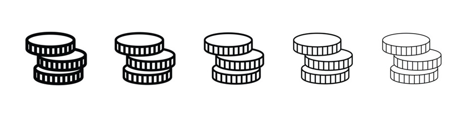 Money coin icon logo in stroke lines collection © Warpiya