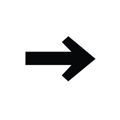 Black Silhouette Right Arrow Vector Icon White Background