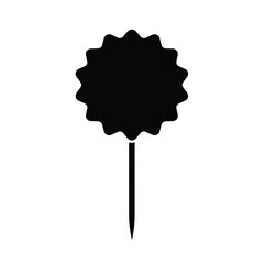 Black Silhouette Cake Topper Vector Icon
