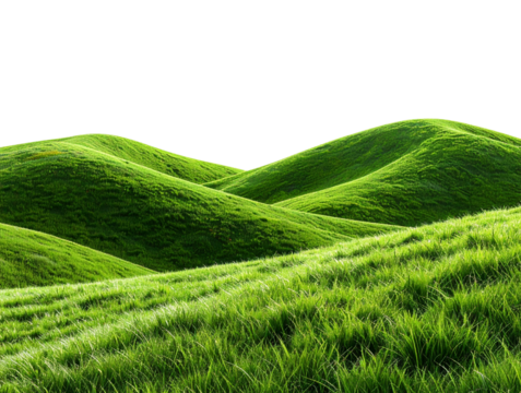 Vivid Green 3D Hills with Lush Grass -