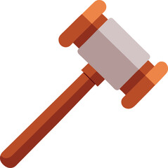 Flat gavel icon for auction and bidding	