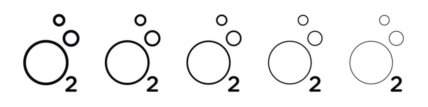 Oxygen O2 icon logo in stroke lines collection