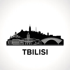Obraz premium Tbilisi Skyline Silhouette — Historic Georgian Capital Vector Illustration