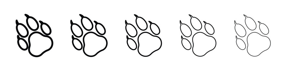 Paw icon logo in stroke lines collection