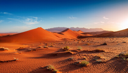 Naklejka premium vibrant red desert landscape