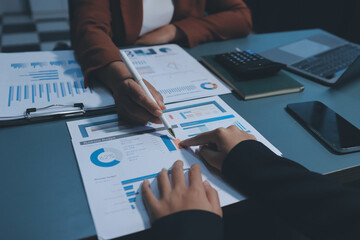 Business Documents, Auditor businesswoman checking searching document legal prepare paperwork or...