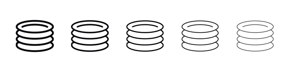 Plates icon logo in stroke lines collection