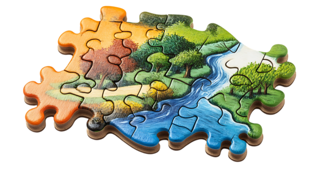 Puzzle map on white background 