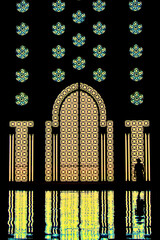 stained glass window Sultan Mosque in Casablanca 