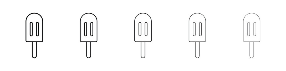 Popsicle icon logo in stroke lines collection