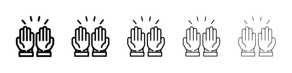 Fototapeta premium Pray icon logo in stroke lines collection